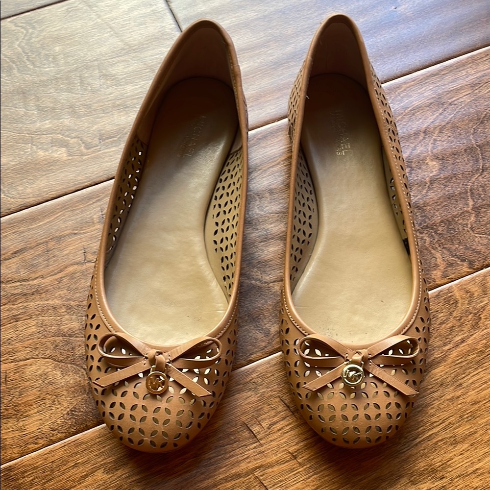 Michael Kors Brown Ballet Flats with Bow Detail